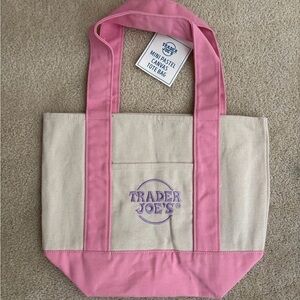 Trader Joe’s pastel pink mini tote bag